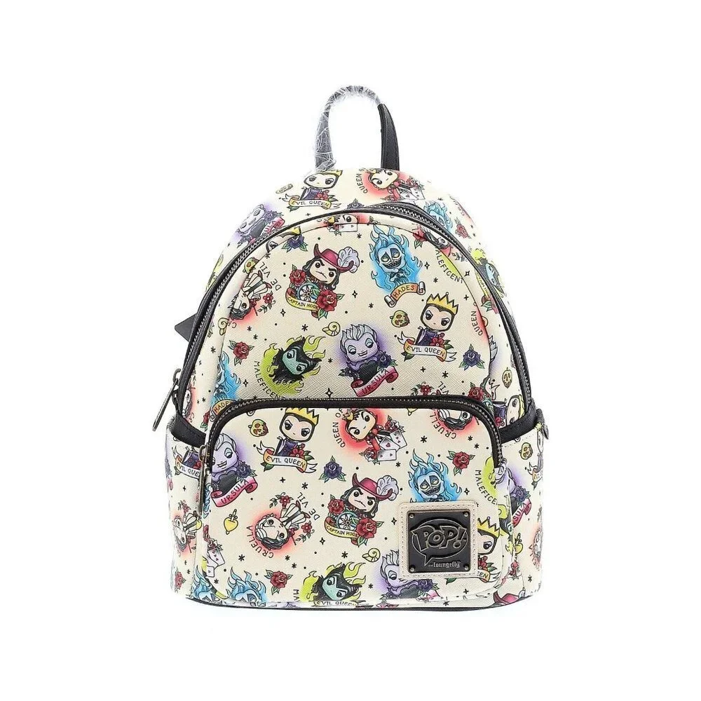 NWT Loungefly POP! x Disney Villains Tattoo Print Mini Backpack